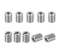 PATIKIL Rosca Adaptadores Manguito Reductora Tuerca, 10uds M12*1.75 Macho a M6*1 Hembra Reparación Inserto Tuerca Tornillo Reductor Conversión Inoxidable Acero Sujetador 15mm