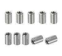 PATIKIL Rosca Adaptadores Manguito Reductora Tuerca, 10uds M12*1.75 Macho a M8*1.25 Hembra Reparación Inserto Tuerca Tornillo Reductor Conversión Inoxidable Acero Sujetador 18mm