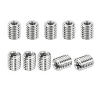 PATIKIL Rosca Adaptadores Manguito Reductora Tuerca, 10uds M8*1.25 Macho a M4*0.7 Hembra Reparación Inserto Tuerca Tornillo Reductor Conversión Inoxidable Acero Sujetador 10mm