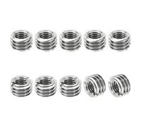 PATIKIL Rosca Adaptadores Manguito Reductora Tuerca, 10uds M8*1.25 Macho a M5*0.8 Hembra Reparación Inserto Tuerca Tornillo Reductor Conversión Inoxidable Acero Sujetador 5mm