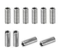 PATIKIL Rosca Adaptadores Manguito Reductora Tuerca, 10uds M8*1.25 Macho a M6*1 Hembra Reparación Inserto Tuerca Tornillo Reductor Conversión Inoxidable Acero Sujetador 20mm