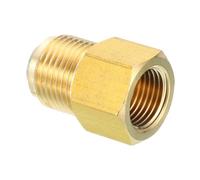 PATIKIL Rosca interior de 3/8 pulgadas x conector de rosca exterior de 1/2 pulgadas, adaptador de latón SAE de 45 grados, accesorio de tubo de llamarada para aire, tuberías de gas, refrigeración y