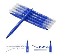 PATIKIL Rotuladores De Doble Punta Azul Oscuro Punta Fina Y Pincel Set De Marcadores De Colores Para Adultos Libros Para Colorear Caligrafía Dibujo Y Lettering 6 Unidades