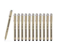 PATIKIL Rotuladores Finos, 12 Pcs 08 0.5mm Rotulador Fino Tinta Negra Impermeable Archival Dibujo Juego Suministros Arte Para Bocetos Diario Scrapbooking Artista Ilustración