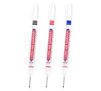 PATIKIL Rotuladores para Marcar Agujeros Profundos, 3 Unidades, Tinta Impermeable, Rotuladores de Punta Larga de 22 mm/0,87 Pulgadas para Carpintería, Negro, Rojo, Azul