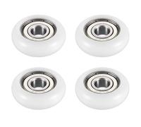 PATIKIL Rueda de Polea de Nailon, 10x30x8mm 4 Uds. Rodillo Guía de Rodamiento de Bolas Polea Loca para Accesorios de Hardware de Muebles y Puertas Correderas de Ventana, Blanco