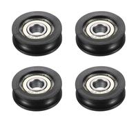 PATIKIL Rueda de Polea de Nailon, 10x30x8mm 4 Unidades Rodillo Guía de Rodamiento de Bolas para Accesorios de Hardware de Muebles y Puertas Correderas de Ventana, Negro