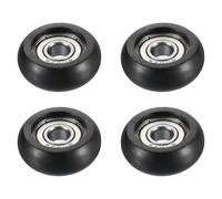 PATIKIL Rueda de Polea de Nailon, 12x32x8mm 4 Unidades Rodillo Guía de Rodamiento de Bolas Polea Loca para Accesorios de Hardware de Muebles y Puertas Correderas de Ventana, Negro