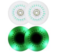 PATIKIL Ruedas de Patines en Línea con Luces de Colores 80mm, 4 Piezas de Ruedas de Patines en Línea LED Parpadeantes 90A PU con Rodamientos para Reemplazo de Scooter, Verde