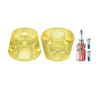 PATIKIL Ruedas Patines Pie Topes con Destornillador, 1 Par 82A Goma Freno Topes Bloque para Ruedas Patines Accesorios Reemplazo, Transparente Amarillo