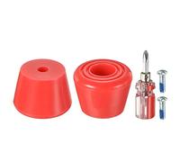 PATIKIL Ruedas Patines Pie Topes con Destornillador, 1 Par 82A Goma Freno Topes Bloque para Ruedas Patines Accesorios Reemplazo, Rojo