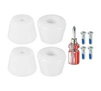 PATIKIL Ruedas Patines Pie Topes con Destornillador, 2 Pares 82A Goma Freno Topes Bloque para Ruedas Patines Accesorios Reemplazo, Blanco
