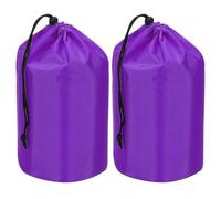 PATIKIL Saco Almacenamiento, 2 Piezas 5 x 10 Pulgadas Bolsa Impermeable para Exteriores Bolsa Polvo Portátil con Cordón Ligera para Saco Dormir para Camping Senderismo Viajes, Morado