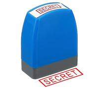 PATIKIL Secreto Sello Auto Entintado, Rojo Tinta Oficina Sellos Pre Entintado Mensaje Sello Rellenable Negocio Estilo 1, Azul