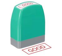 PATIKIL Sello de Negocios, con el Texto Good, 53x43mm Tinta Roja Sellos de Oficina Autoentintado, Mensaje Preentintado, con la Placa de Texto 30x10mm, Sello de Aviso Recargable, Verde