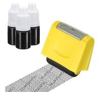 PATIKIL Sello Rodillo de Protección contra Robo de Identidad, 42mm Sello Rodante Confidencial Privacidad ID Seguridad ID Dirección con 3 Recambios, Amarillo