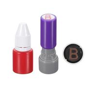 PATIKIL Sellos de Letras, Carácter B 7mm Sello de Alfabeto A-Z Sello Inicial Mini Sello con Tinta de Recarga para Cuaderno de Clase, Álbum de Recortes, Manualidades DIY, Cáscara Morada