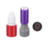 PATIKIL Sellos de Letras, Carácter P 7mm Sello de Alfabeto A-Z Sello Inicial Mini Sello con Tinta de Recarga para Cuaderno de Clase, Álbum de Recortes, Manualidades DIY, Cáscara Morada