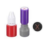 PATIKIL Sellos de Letras, Carácter X 7mm Sello de Alfabeto A-Z Sello Inicial Mini Sello con Tinta de Recarga para Cuaderno de Clase, Álbum de Recortes, Manualidades DIY, Cáscara Morada