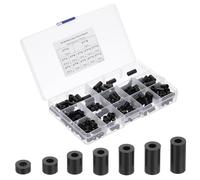 PATIKIL Separador de Nylon M3 M4, 230 Piezas de Separadores Redondos No Roscados para Tomas Eléctricas en Kit de Surtido para Placa de Circuito Impreso, Placa Madre, Negro