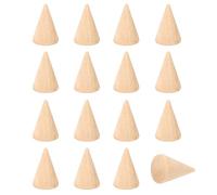 PATIKIL Soporte de Anillo de Cono de Madera, 16 Piezas de Soporte de Anillo de Madera para Dedos Organizador de Soporte de Conos de Madera, Color Madera (31x20mm)