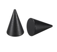 PATIKIL Soporte de Anillo de Cono de Madera, 2 Piezas Soporte de Exhibición de Anillo de Madera para Dedo Organizador de Anillos de Cono de Madera, Negro (50x35mm)