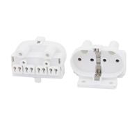 PATIKIL Soporte de Lámpara 2G11, 2 Piezas Conector de Zócalo de Tubo de 4 Pines H para Lámpara Fluorescente O Led, Blanco