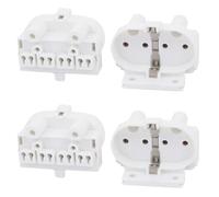 PATIKIL Soporte de Lámpara 2G11, 4Pcs Conector de Zócalo de Tubo de 4 Pines H para Lámpara Fluorescente O Led, Blanco