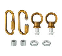 PATIKIL Soporte de Lazo Hembra M10 con Cadena Y Conector Rápido, Tuerca de Ojo de Elevación, Anillo de Gancho para Lámparas de Araña, Carga de 88 Lbs, Tono Dorado Bronce