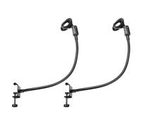 PATIKIL Soporte de Micrófono de Escritorio con Cuello de Cisne de 18,5" 2 Piezas con Brazo Flexible y Clip Soporte de Micrófono de 3/8" a 5/8" para Cantar Discursos Color Negro
