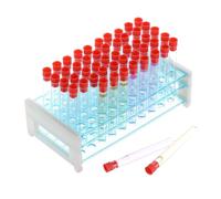 PATIKIL Soporte Para Tubos Ensayo 50 Agujeros Juego Soporte Para Tubos Ensayo Plástico Desmontable Con Tubos Ensayo 7ml Adecuado Para Tubos 13mm Diámetro Para Experimentos Científicos Azul