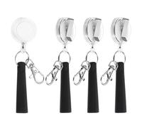 PATIKIL Soporte Retráctil para Bolígrafos, Paquete de 4 Soportes Elásticos de Silicona para Bolígrafos Y Lápices para Marcadores de Albañilería Y Lápices de Carpintero, Transparente