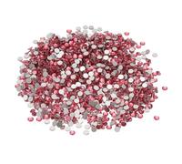 PATIKIL SS16/1440Pcs Diamante De Vidrio, Cristal De Vidrio Planos Redondos Gemas Hechas Por Hombre Decoración De Diamante Para Arte De Uñas Artesanía Ropa DIY Maquillaje, Rojo Rosa