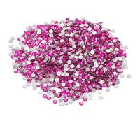 PATIKIL SS16/1440Pcs Diamante De Vidrio Rhinestone, Cristal De Vidrio Planos Redondos Gema Artificial Decoración De Diamante Para Arte De Uñas Manualidades Ropa DIY, Rosa Amaranto