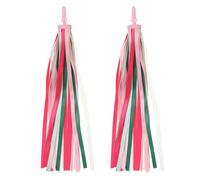 PATIKIL Streamers para Bicicleta, Coloridos Flecos de Manillar de Scooter, Accesorios de Decoración para Manillares de Bicicleta de Niñas, Triciclos, Rosado Verde