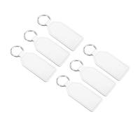 PATIKIL Sublimación Llavero Espacios Blanco, 6uds PU Cuero Llavero Espacios en Blanco Llavero con Anillos para Bricolaje Llavero Coche Llave, Blanco