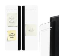 PATIKIL Tablero De Notas Adhesivas Para Monitor, Transparente, Negro Estándar Izquierdo Y Derecho Soporte Autoadhesivo Para Post-Its Accesorio Lateral Para Computadora Accesorios, 4 Pcs