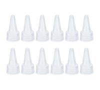 PATIKIL Tapas de Botella Twist 20/410, 12 Unidades, Tapones de Repuesto de Botella de Plástico con Borde Acanalado y Junta de Espuma y Pegamento, Transparente