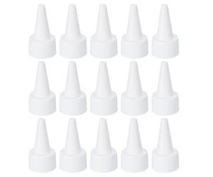 PATIKIL Tapas de Botella Twist 24/410, 15 Unidades de Tapones de Repuesto de Botella de Plástico con Borde Acanalado y Junta de Espuma, Blanco