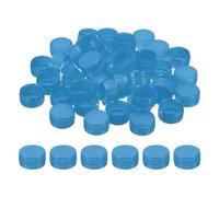PATIKIL Tapas de Botellas de Plástico de 1.2" para Manualidades, 50 Piezas de Tapas de Rosca Reutilizables para Botellas Vacías, Decoraciones de Álbumes de Recortes, Color Azul Claro