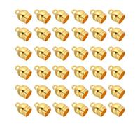 PATIKIL Tapas de Extremo de Cordón de 8 mm 50 Piezas de Terminadores Redondos de Aleación para Encontrar Cierres de Cordón para Hacer Joyas Pulseras Manualidades Diy Tono Dorado