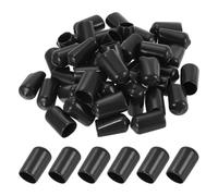 PATIKIL Tapas de Extremo de Vinilo de Goma de 13 mm, Paquete de 20 Tapas Flexibles para Tornillos y Pernos Redondos para Proteger Roscas de Tubos Metálicos, Varillas y Pernos, Color Negro