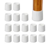 PATIKIL Tapas de Goma Redondas para Patas de Silla de 3/4", 16 Piezas de Protectores de Suelo de Plástico para Patas de Muebles Sin Arañazos Ni Ruidos para Proteger El Suelo, Blanco