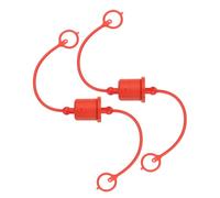 PATIKIL Tapón de Polvo Macho y Cubierta de Enchufe Hembra para Acoplador Hidráulico Iso-A de 1/2", Juego de 2 Tapones de Goma para Desconexión Rápida, Tapa Roja Con Anillo de Retención