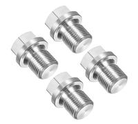 PATIKIL Tapón macho M12 x 1,25, 4 unidades, tapón de drenaje de aceite, acero inoxidable 304, brida hexagonal métrica, montaje de tubería sólido para sello de aceite hidráulico