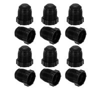 PATIKIL Tapón Roscado de Plástico de 1/2", 12 Pcs Tapones de Válvula de Ajuste de Tubo de Brida Sae de 45 Grados con Rosca Macho 3/4-16Unf para Tubería de Aire Acondicionado, Negro