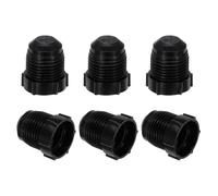 PATIKIL Tapón Roscado de Plástico de 1/2", 6 Pcs Tapones de Válvula de 45 Grados con Rosca Macho 3/4-16Unf para Tuberías de Aire Acondicionado, Líneas de Gas Hidráulico, Negro