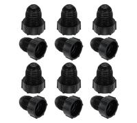 PATIKIL Tapón Roscado de Plástico de 1/4", 12 Pcs Tapones de Válvula de Ajuste de Tubo de 45 Grados Sae de 7/16-20Unf para Tubería de Aire Acondicionado, Línea de Gas Hidráulico, Negro