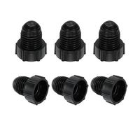PATIKIL Tapón Roscado de Plástico de 1/4", 6 Pcs Tapones de Válvula de 45 Grados con Rosca Macho 7/16-20Unf para Tuberías de Aire Acondicionado, Líneas de Gas Hidráulico, Negro
