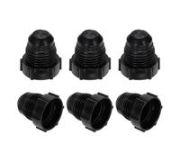 PATIKIL Tapón Roscado de Plástico de 3/8", 6 Pcs Tapones de Válvula de Tubo de Brida Sae de 45 Grados con Rosca Macho 5/8-18Unf para Tubería de Aire Acondicionado, Negro